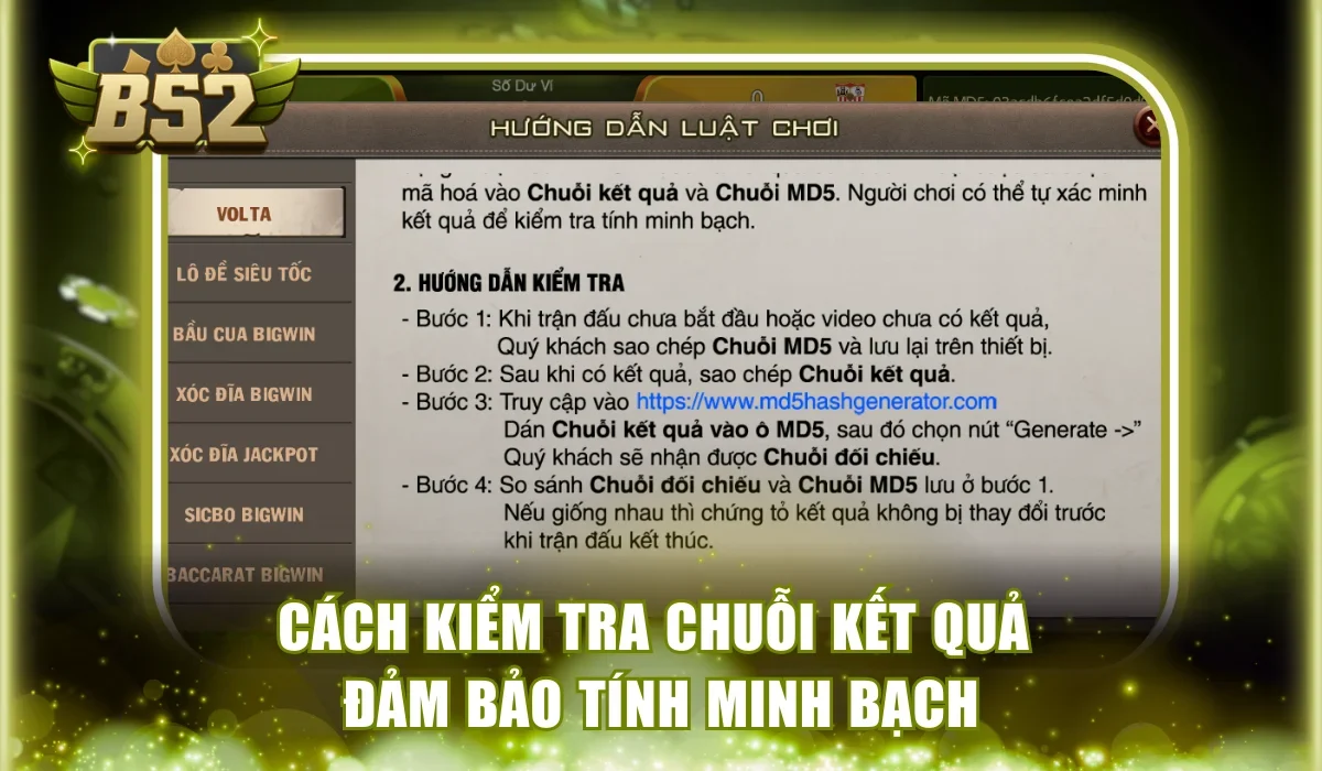 Cách kiểm tra chuỗi kết quả đảm bảo tính minh bạch