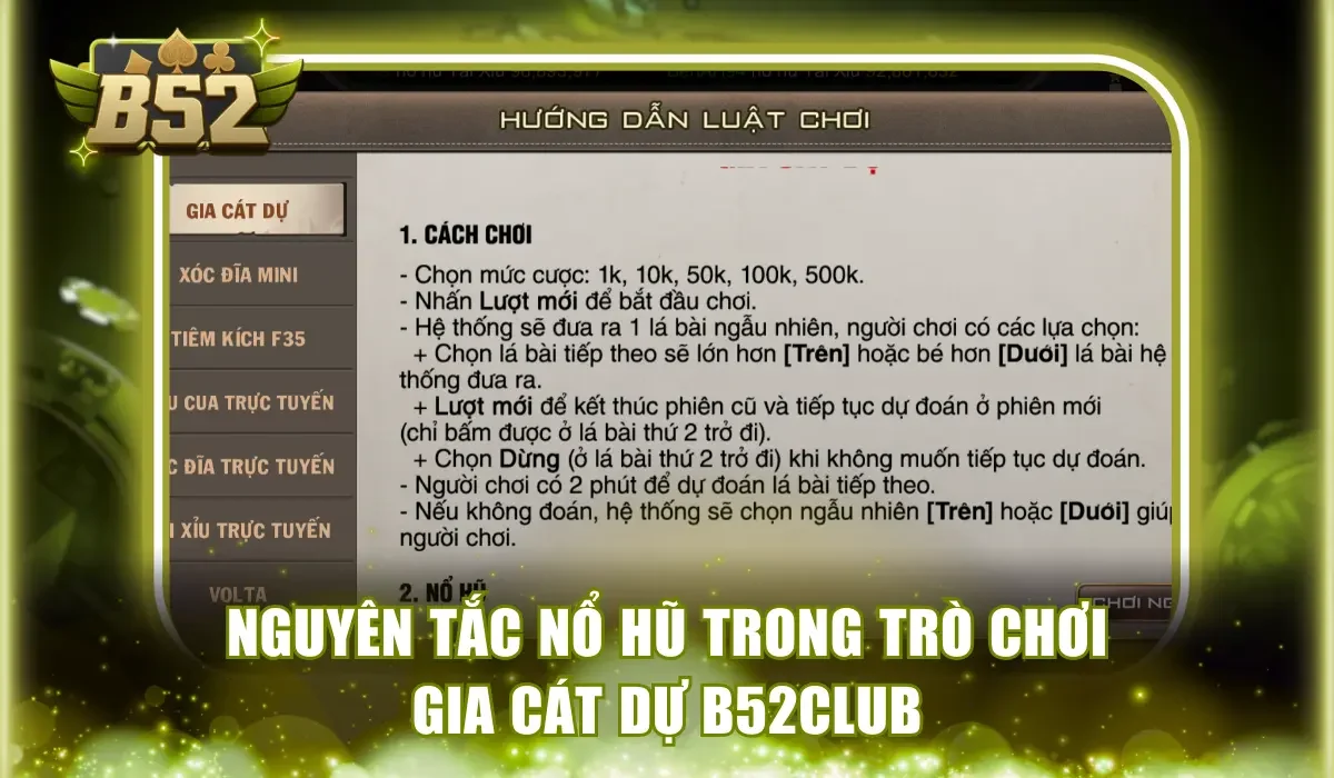 Nguyên tắc nổ hũ trong trò chơi Gia Cát Dự B52Club